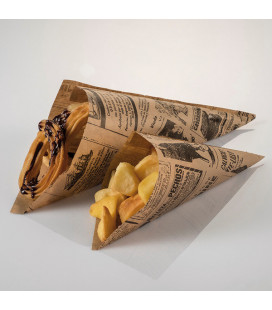 Cono de papel antigrasa vintage Newsfood de Effimer (1600 uds.)