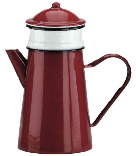 Cafetera con filtro esmaltada roja de Ibili (4 unidades)