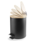 Papelera con pedal NATURE BLACK de Lacor