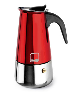 Cafetera italiana express fabricada de aluminio fundido con fondo de acero  inoxidable para inducción Evva Black Ibili