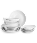 Set 18 piezas vajilla porcelana BOLONIA BLANCO de Ibili