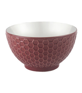 IBILI set 6 boles gres esmaltado HEXAGON RED 13.4 cm 550 ml 688003