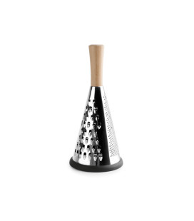 LACOR rallador cónico de acero inoxidable y haya 12 x 27 cm 61366