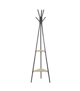 VINTHERA perchero con pie MOA acero y madera 180 cm