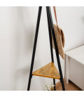 VINTHERA perchero con pie MOA acero y madera 180 cm