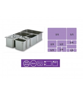 Tray GN 1/1 Lacor 18/10 stainless steel