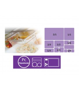 Cover for tray Gastronorm polycarbonate of Lacor